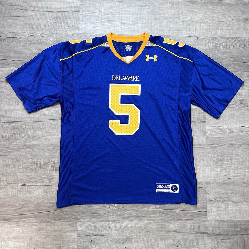 University of Delaware Blue Hens Jersey Mens XL Under Armour NCAA Football EUC